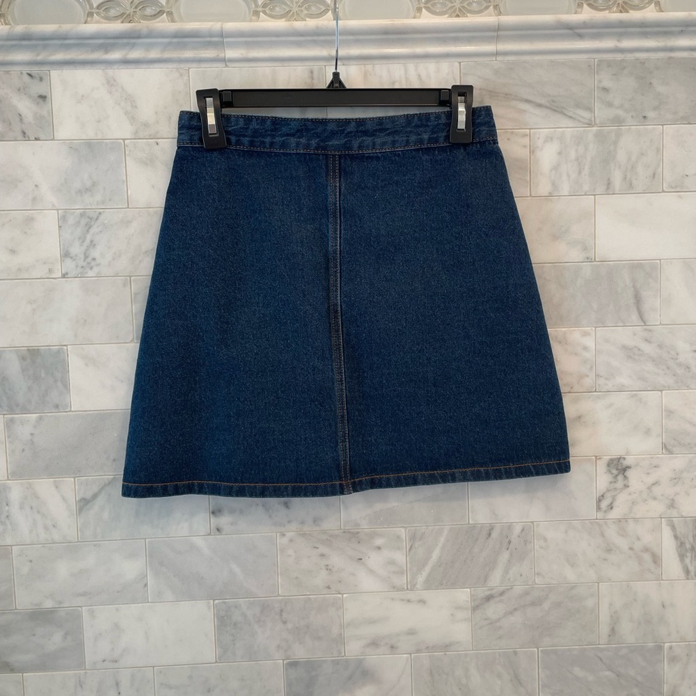 Embroidered, Button-Up Denim Skirt (Francesca’sh - Picture 2 of 3